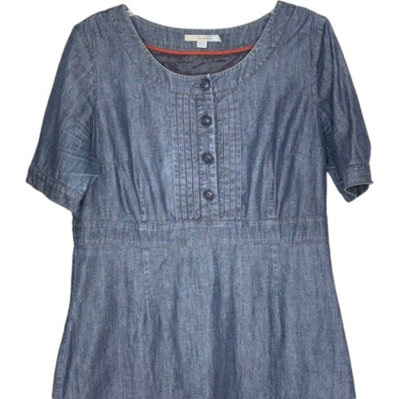 Boden Westbourne Chambray Denim Fit/Flare Dress - Blue - 12 - Picture 3 of 9